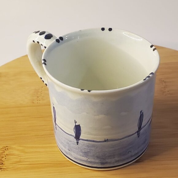 Vintage Holland Blue White Windmill & Sailboats Mug Signed & Numbered Cup Handle - Picture 2 of 8